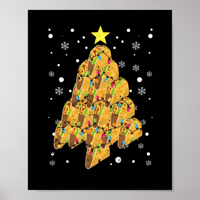 Affiche Taco Christmas Tree Xmas PJ Tacos mexicain (Devant)