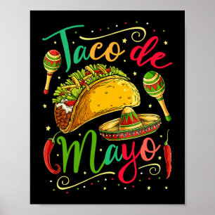 Affiche Taco De Mayo Cinco De Mayo Hommes Femmes Cuisine M