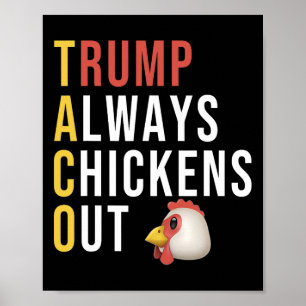 Affiche Taco d'humour drôle Trump se dégonfle toujours
