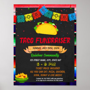 Affiche Taco Dinner modèle de l'événement de collecte de f