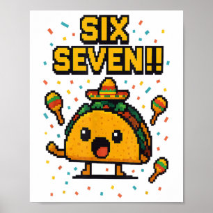 Affiche Taco drôle de joueur Six Sept Cinco De Mayo 67 Mex
