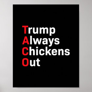 Affiche Taco Drôle Trump abandonne toujours les poulets