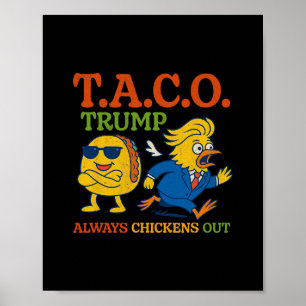 Affiche Taco Drôle Trump Abandonne Toujours T.a.c.o 1