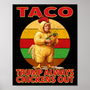 Affiche Taco drôle Trump abandonne toujours T.a.c.o 3