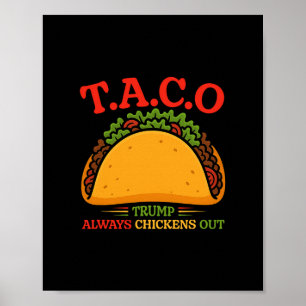 Affiche Taco Drôle Trump Toujours Abandonne T.a.c.o 2