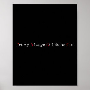 Affiche Taco humour drôle Trump abandonne toujours T.a.c.o