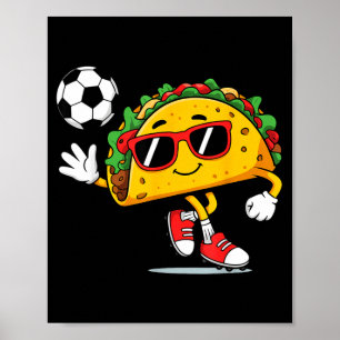 Affiche Taco jouant au football mexicain cinco de mayo som