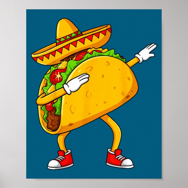 Affiche Taco mexicain dabbing drôle cinco de mayo  (Devant)