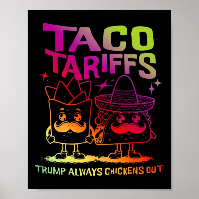 Affiche Taco Tarriffs Trump Always Chickens Out  (Devant)