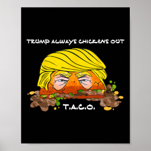 Affiche Taco Trade Chicken T.a.c.o Trump toujours poulets