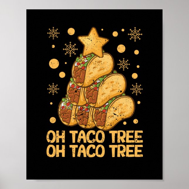 Affiche Taco Tree Christmas Pajamas Xmas Mexican (Devant)