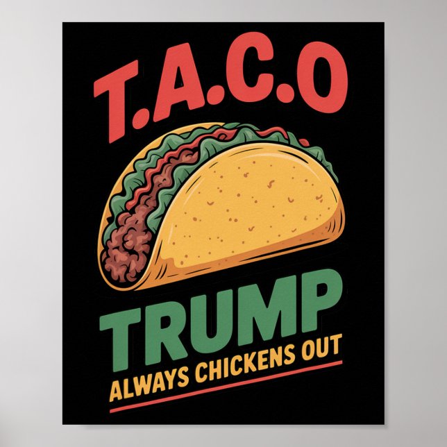 Affiche Taco Trump abandonne toujours Funny Taco  (Devant)