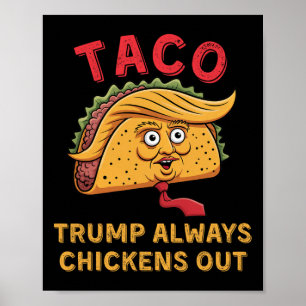 Affiche Taco - Trump Abandonne Toujours - Surnom Anti-Trum