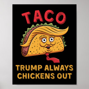 Affiche Taco - Trump abandonne toujours - Surnom anti-Trum