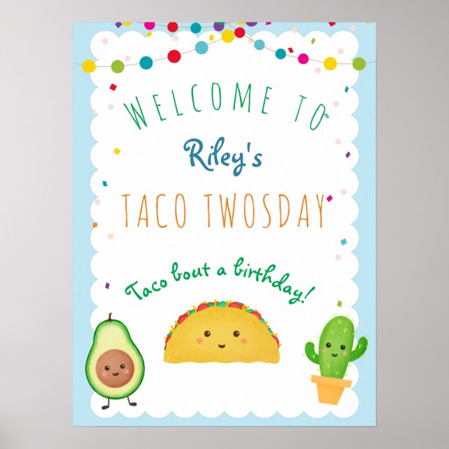Affiche Taco Twosday Anniversaire - 2ème anniversaire bien (Devant)