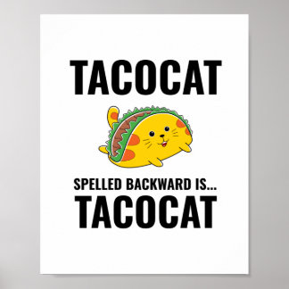 Affiche Tacocat drôle tacos cuisine mexicaine