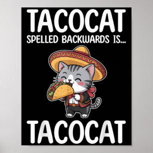 Affiche Tacocat Écrit À L'Arrière Est Tacocat Chat Et Taco