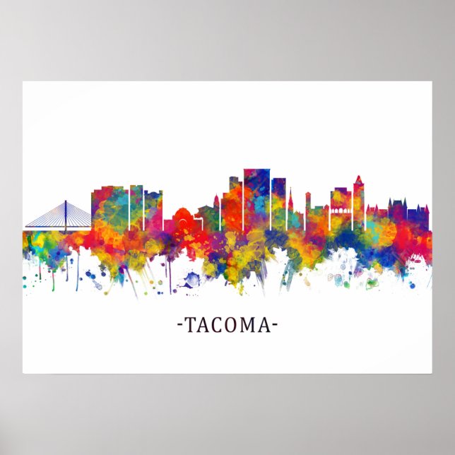 Affiche Tacoma Washington Skyline (Devant)