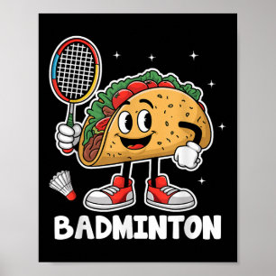 Affiche Tacos Badminton Taco Nourriture Mexicaine Cinco De