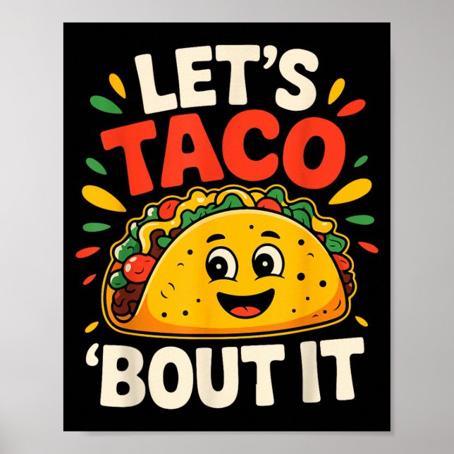 Affiche Tacos drôle parlons tacos de cinq mai mexicain (Devant)