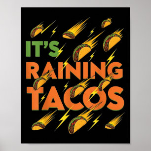 Affiche Tacos Pluie Drôle Nourriture Mexicaine Humour Rue