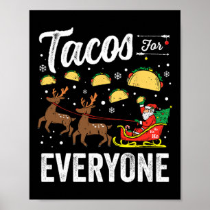 Affiche Tacos Pour Tous Noël Taco Drôle Noël Père Noël