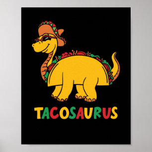 Affiche Tacosaurus Cinco de Mayo Funny Taco Dinosaur