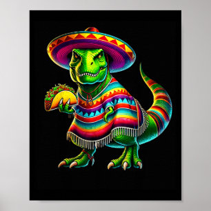 Affiche Tacosaurus taco dinosaure cinco de mayo mexicainTa