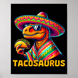 Affiche Tacosaurus taco dinosaure cinq mai mexicainTaco