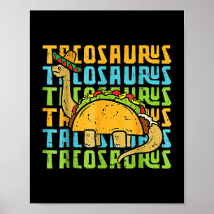 Affiche Tacosaurus TRex Dinosaur Taco Cinco De Mayo
