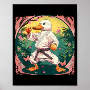 Affiche Taekwondo Canard Jardin Floral Mma Arts Martiaux