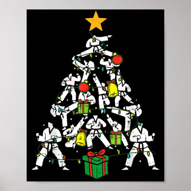 Affiche Taekwondo Christmas Tree Xmas Martial Arts Karate  (Devant)