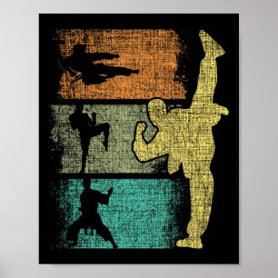 Affiche Taekwondo Coréen Mixte Arts Martiaux Karaté Mixed 