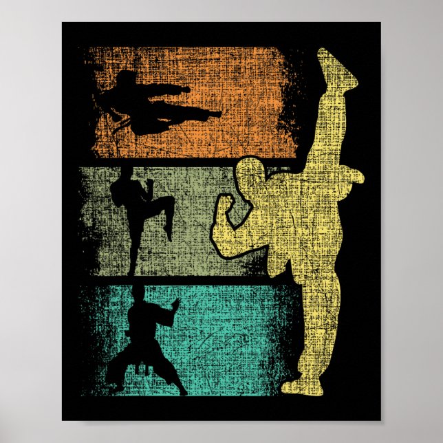 Affiche Taekwondo Coréen Mixte Arts Martiaux Karaté Mixed  (Devant)