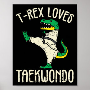 Affiche Taekwondo et arts martiaux T-rex I pour fille de k
