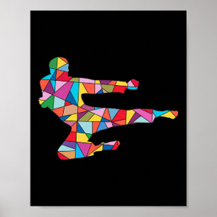 Affiche Taekwondo Kick Martial Arts Boy Hommes Kids Karate