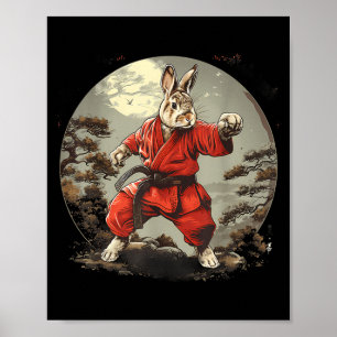 Affiche Taekwondo Lapin Boxing Jiu-Jitsu Kung