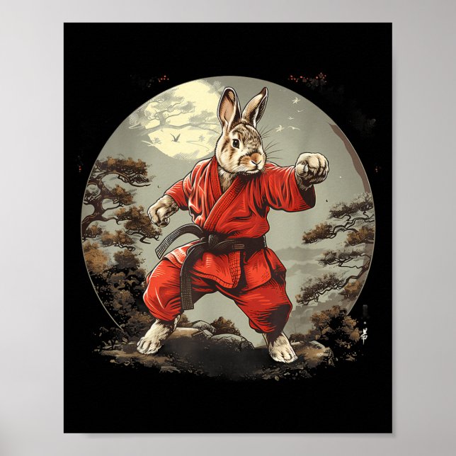 Affiche Taekwondo Lapin Boxing Jiu-Jitsu Kung (Devant)