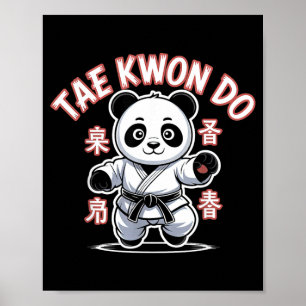 Affiche Taekwondo Panda Drôle Tkd Coréen