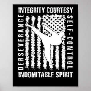 Affiche Taekwondo Shirt 5 Tenets Taekwon-do Martial Arts