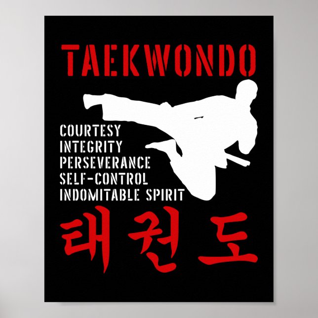 Affiche Taekwondo Tenets Martial Arts (Devant)