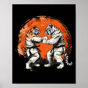 Affiche Taekwondo Tiger Kickboxing Jiu-jitsu Kung Fu Marti