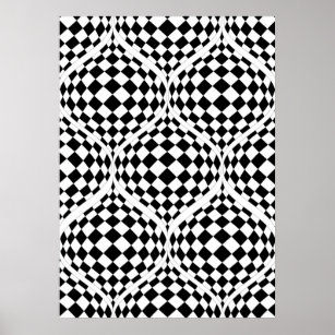Affiche Taffi Op Art noir et blanc