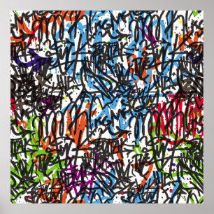 Affiche tags seamless pattern. Graffiti background.art,pat