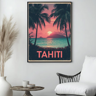 Affiche Tahiti Tranquilité – Voyage Vintage en Pacifique S