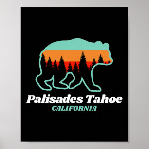 Affiche Tahoe Palisades Ski Snowboard Californie Bea