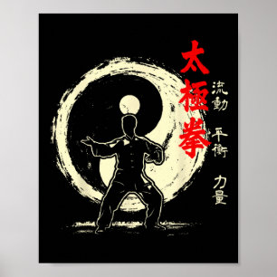 Affiche Tai Chi Yin Yang Méditation Pratique des arts mart