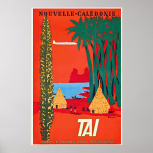 Affiche TAI vers la Nouvelle-Calédonie, Océan Pacifique Vo