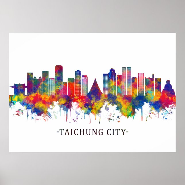 Affiche Taichung City Taiwan Skyline (Devant)
