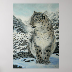 Affiche Taille d'affiche de léopard du Roi neige de sommet